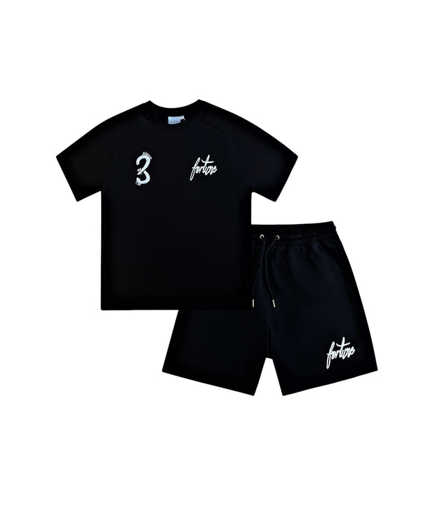 HHN Relaxed Tee and Shorts (Black and Beige)